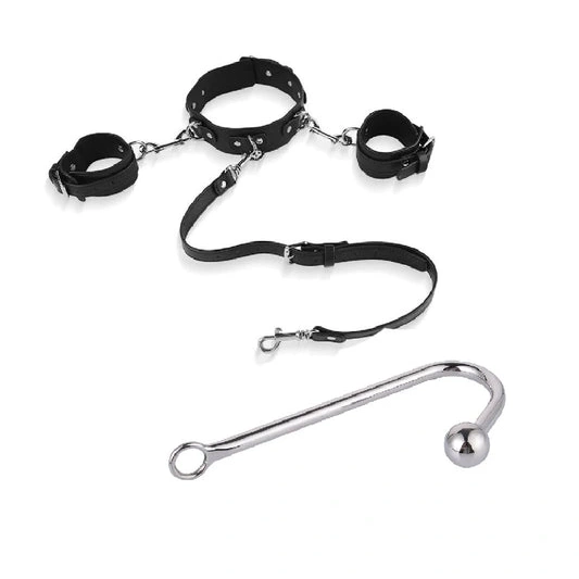 Anal Hooks Anal 5334 Collar Hook Elegant Beaded and Cuffs with 0109